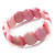 Pink Cats Eye Glass Bead Flex Bracelet -18cm Length