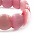 Pink Cats Eye Glass Bead Flex Bracelet -18cm Length - view 4