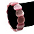 Pink Cats Eye Glass Bead Flex Bracelet -18cm Length - view 3