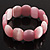 Pink Cats Eye Glass Bead Flex Bracelet -18cm Length - view 2