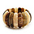 Wide Khaki-Coloured Resin Flex Bracelet -18cm Length