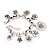 Chunky Oval Link 'Rose' Charm Bracelet In Silver Tone Metal - 18cm Length with 5cm extension - view 6