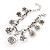 Chunky Oval Link 'Rose' Charm Bracelet In Silver Tone Metal - 18cm Length with 5cm extension - view 3