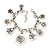 Chunky Oval Link 'Rose' Charm Bracelet In Silver Tone Metal - 18cm Length with 5cm extension - view 2