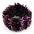 Wide Glass Bead Flex Bracelet (Black, Pink, Brown & Peacock) - up to 18cm Length