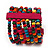 Multicoloured Multistrand Wood Bead Bracelet - up to 19cm wrist - view 5