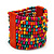 Wide Multicoloured Multistrand Wood Bead Bracelet - up to 20cm wrist