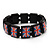 UK British Flag Union Jack Stretch Wooden Bracelet - up to 20cm length