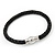 Black Leather Magnetic Bracelet - up to 20cm Length - view 2