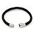 Black Leather Magnetic Bracelet - up to 20cm Length - view 3