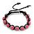 Pink Crystal Balls Bracelet - 10mm - Adjustable