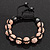 Peach Coloured Crystal Balls Bracelet - 10mm - Adjustable - view 2