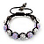 Lavender/Metallic Silver Acrylic Jewelled Balls Bracelet - 10mm - Adjustable