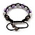 Lavender/Metallic Silver Acrylic Jewelled Balls Bracelet - 10mm - Adjustable - view 6