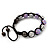 Lavender/Metallic Silver Acrylic Jewelled Balls Bracelet - 10mm - Adjustable - view 7