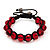 Unisex Red Glass Beads Bracelet - 10mm - Adjustable - view 5