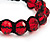 Unisex Red Glass Beads Bracelet - 10mm - Adjustable - view 2