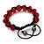 Unisex Red Glass Beads Bracelet - 10mm - Adjustable - view 3