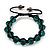 Unisex Emerald Green Glass Beads Bracelet - 10mm - Adjustable