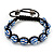 Unisex Bracelet Crystal Sapphire Blue Coloured Crystal Beads 10mm - Adjustable - view 3