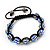 Unisex Bracelet Crystal Sapphire Blue Coloured Crystal Beads 10mm - Adjustable - view 6