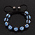Unisex Bracelet Crystal Sapphire Blue Coloured Crystal Beads 10mm - Adjustable - view 2