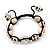 Antique White Skull Shape Stone Beads Bracelet - 11mm diameter - Adjustable - view 6