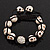 Antique White Skull Shape Stone Beads Bracelet - 11mm diameter - Adjustable - view 2