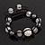 Smooth Round Hematite, Transparent & Clear Crystal Balls Bracelet - Adjustable - view 4