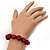 Unisex Ruby Red Coloured Swarovski Crystal Balls & Smooth Round Hematite Beads Buddhist Bracelet - 12mm - Adjustable - view 3
