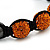 Hematite & Orange Crystal Beaded Bracelet - Adjustable - 11mm Diameter - view 4