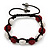Unisex Bracelet Crystal Burgundy Red/Clear Crystal Beads 10mm - Adjustable - view 2