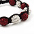Unisex Bracelet Crystal Burgundy Red/Clear Crystal Beads 10mm - Adjustable - view 4