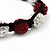 Unisex Bracelet Crystal Burgundy Red/Clear Crystal Beads 10mm - Adjustable - view 6