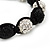 Unisex Buddhist Bracelet Crystal Black/Clear Swarovski Crystal Beads 10mm - Adjustable - view 4