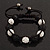 Unisex Buddhist Bracelet Crystal Black/Clear Swarovski Crystal Beads 10mm - Adjustable - view 2