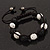 Unisex Buddhist Bracelet Crystal Black/Clear Swarovski Crystal Beads 10mm - Adjustable - view 6