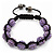 Unisex Buddhist Bracelet Crystal Lilac Swarovski Crystal Beads 10mm - Adjustable