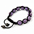 Unisex Buddhist Bracelet Crystal Lilac Swarovski Crystal Beads 10mm - Adjustable - view 6