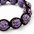 Unisex Buddhist Bracelet Crystal Lilac Swarovski Crystal Beads 10mm - Adjustable - view 4