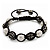 Unisex Buddhist Bracelet Crystal Dark Grey/Clear Swarovski Crystal Beads 10mm - Adjustable - view 6