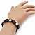 Unisex Buddhist Bracelet Crystal Dark Grey/Clear Swarovski Crystal Beads 10mm - Adjustable - view 3