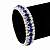 Royal Blue/Clear Swarovski Crystal Flex Bracelet (Silver Tone Metal) - 18cm Length - view 2