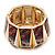 Wide Goldtone Geometric Flex Bracelet - Up to 18cm Length - view 12