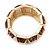 Wide Goldtone Geometric Flex Bracelet - Up to 18cm Length - view 9