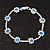 Violet Blue/Clear Swarovski Crystal Floral Bracelet In Rhodium Plated Metal - 17cm Length