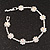 AB/Clear Swarovski Crystal Floral Bracelet In Rhodium Plated Metal - 17cm Length
