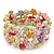 Acrylic Flower Bead Coil Flex Bracelet (Light Pink) - Adjustable - view 3