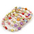 Acrylic Flower Bead Coil Flex Bracelet (Light Pink) - Adjustable - view 4