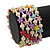 Acrylic Flower Bead Coil Flex Bracelet (Light Pink) - Adjustable - view 2